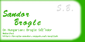 sandor brogle business card